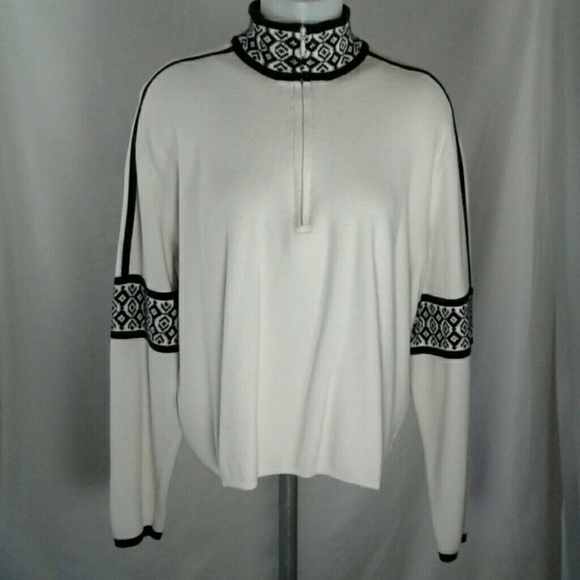 Eddie Bauer Sweaters - Eddie Bauer Black Cream Ski Sweater